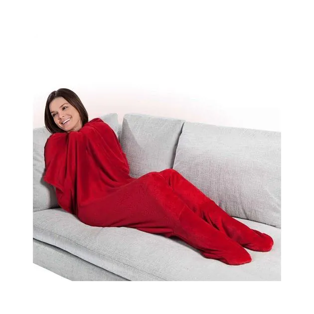 Footsie Blanket Super Soft Fleece Blanket with Foot Pockets JML