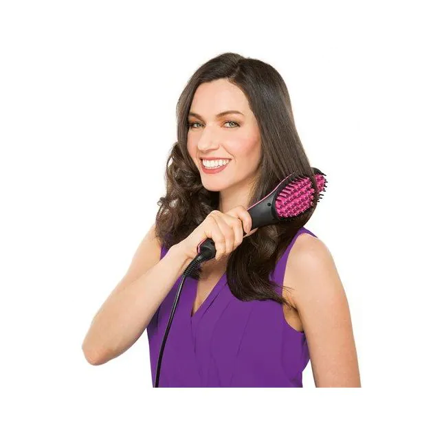 Simply Straight Heated Ceramic Hair Straightener Brush JML