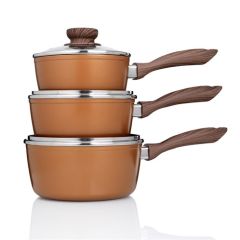 Copper Stone Saucepans Set 